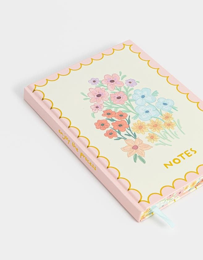 Floral Baby-Pink Lined Journal